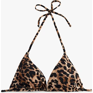 Leopar Desenli Üçgen Bikini Üstü