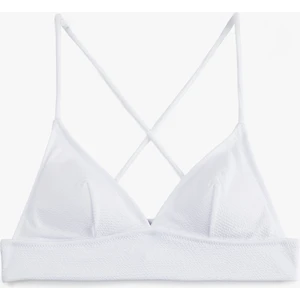Çapraz Askılı Dokulu Bralet Bikini Üstü