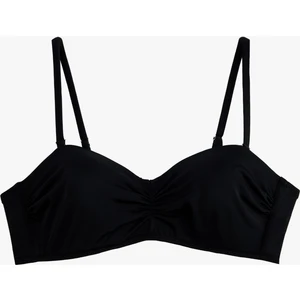 Drape Detaylı Çıkarılabilir Askılı Straplez Bikini Üstü