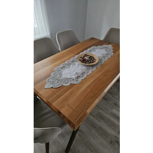 Zesa Home Lüx Fransız Dantelli Keten Gardeya Runner