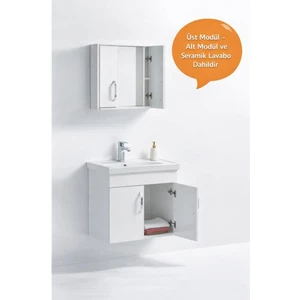 Saydam Banyo Root 75 cm Banyo Dolabı Takımı Alt Üst