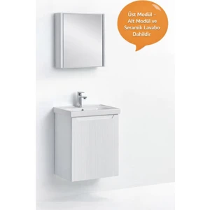 Saydam Banyo Suit 50 cm Alt Üst Banyo Dolabı Takımı