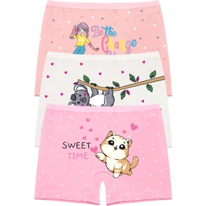 Kız Çocuk Boxer 3'lü (%96 Pamuk - %4 Elastan)