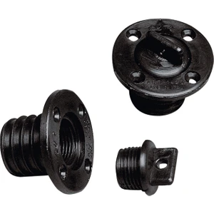 Nuova Rade Drain Socket W/4-Holes W/plug, Round Ø43MM, Black