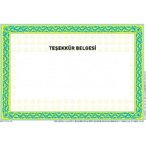 Teşekkür Belgesi 100'lü K A-5