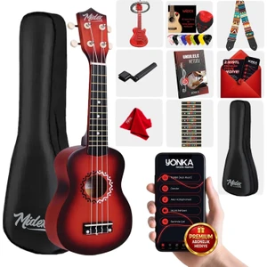UKX-500RD Sunburs Efektli Maun Soprano Ukulele Full Set