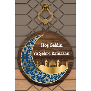 Modern Kapı Süsü Ahşap Hoşgeldin Şehri Ramazan Dış Mekan Kapı Süsü