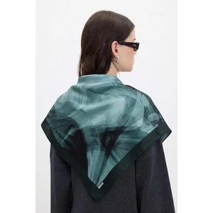 Derin Zümrüt Desenli Bambu Fular