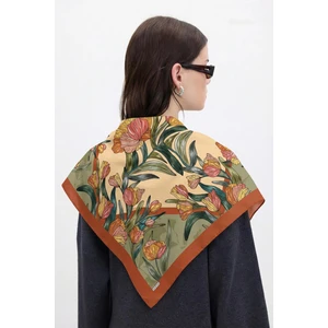 Amber Çiçek Desenli 2 Bambu Fular