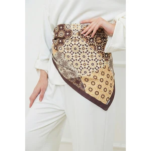 Motif Harmanı Desenli Bambu Fular