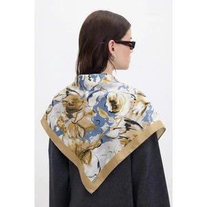 Altın Fırça Desenli Bambu Fular