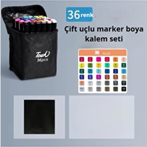36 Adet Çift Taraflı Marker Kalem Seti Çanta