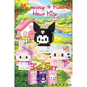 Bricks Hello Kitty & Kuromi & My Melody Figür Seti – Koleksiyon