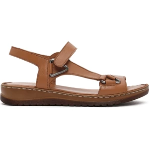 Kadın Taba Deri Konfor Sandalet 26SFD340418
