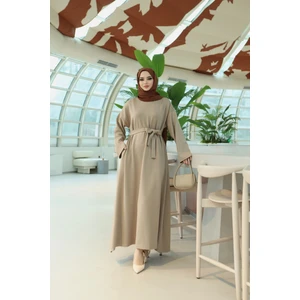 Nisum Moda Kuşaklı Cepli Modal Elbise