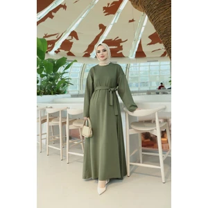 Nisum Moda Kuşaklı Cepli Modal Elbise