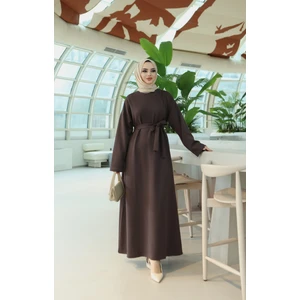 Nisum Moda Kuşaklı Cepli Modal Elbise