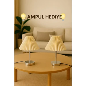 2’li Maison Pileli Gümüş Abajur