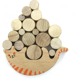 Soylu Ahşap Kedili Denge Oyunu Ahşap