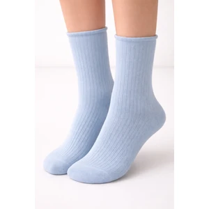 Unisex Basic Lastiksiz Soket Çorap Mavi