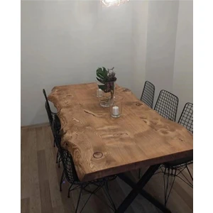 BRK Design Brk Desıgn Boyalı Dalgalı Lüx Kütük Masa