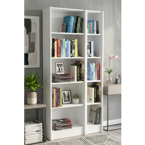 Yeti Mobilya FLAT85 Kitaplık Kütüphane Beyaz