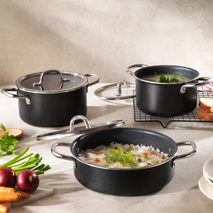 Everyday 3 Lü Tencere Seti 6 Parça-Antrasit