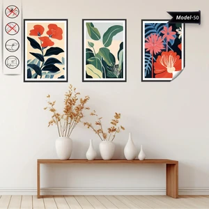 Akıllı Kağıt Statik Tutunma Özellikli Tablo - Poster Çiçek (Model- 50)