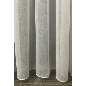 Foldet Keten Tül Perde Ekru - Pilesiz