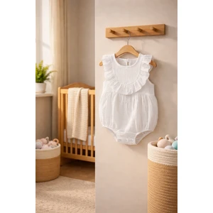 Çift Kat Müslin Kumaş Bebek Tulum