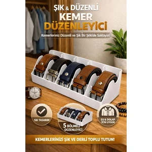 5 Bölmeli Kemer Çorap Takı Makyaj Organizeri 13X32 cm