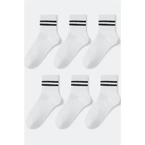 Erkek 6 Çift Çizgili Tenis Çorap