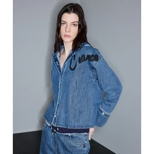 Kontrast Kapüşonlu Denim Gömlek IS1260025105089