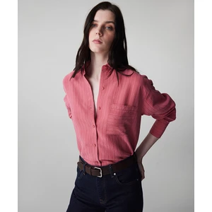 Çizgi jakarlı gömlek IS1260025157026