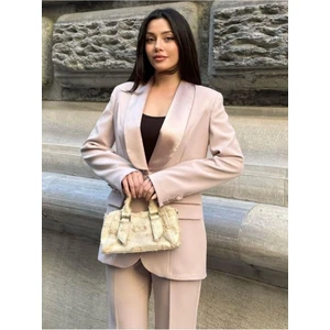 Saten Şal Yakalı Ikili Takım Blazer