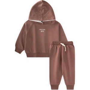 Kapşonlu Sweatshirt Takım 1-5 Yaş A.kahve