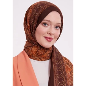 Levidor Turuncu Hint Desen Royal Şal 970-03