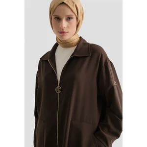 Fermuarlı Ferace Kahve