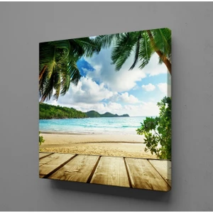 İSKELE AĞAÇLAR ARASINDA KANVAS TABLO - 80x80cm