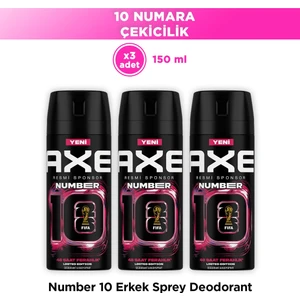 Erkek Deodorant Number 10 Body Spray Limited Edition 150 ml X3