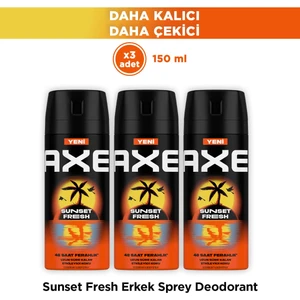 Spray Erkek Deodorant Sunset Fresh 150 ml X3