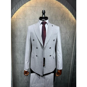 Çizgili Kruvaze Takım Elbise