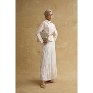 Kıraçlı Astarlı Etek Ekru