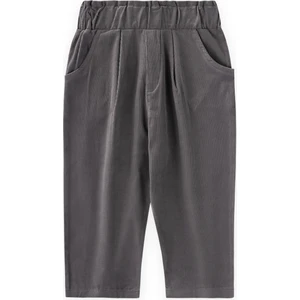 Kadife Boyfriend Pantolon 1-8 Yaş Gri