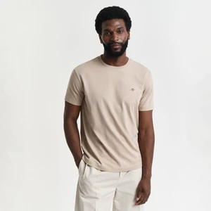 Erkek Bej Regular Fit Bisiklet Yaka T-Shirt