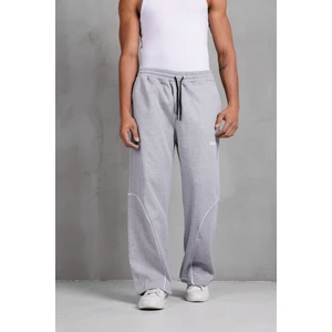 Dark Moda Erkek Oval Şeritli Baskılı Oversize Baggy Eşofman