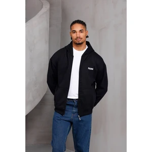 Erkek Overfit Baskılı Fermuarlı Kapüşonlu Hırka