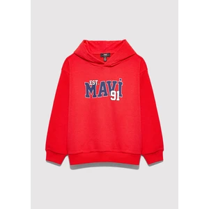 Mavi Baskılı Kırmızı Sweatshirt 6S10139-70478