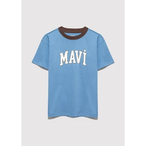 Mavi Logo Baskılı Mavi Tişört 6610417-70724