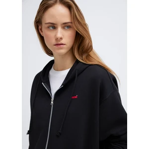 Mavi Logo Baskılı Kapüşonlu Siyah Sweatshirt 1S10531-900